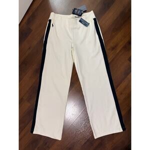 Ralph Lauren NWT Women's Tennis US Open Wide Leg Sweatpants White Sz L